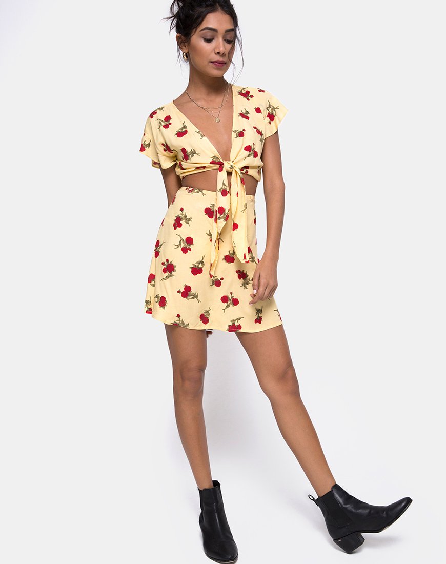 Bild von Shae Crop Top in Falling Rose Gelb