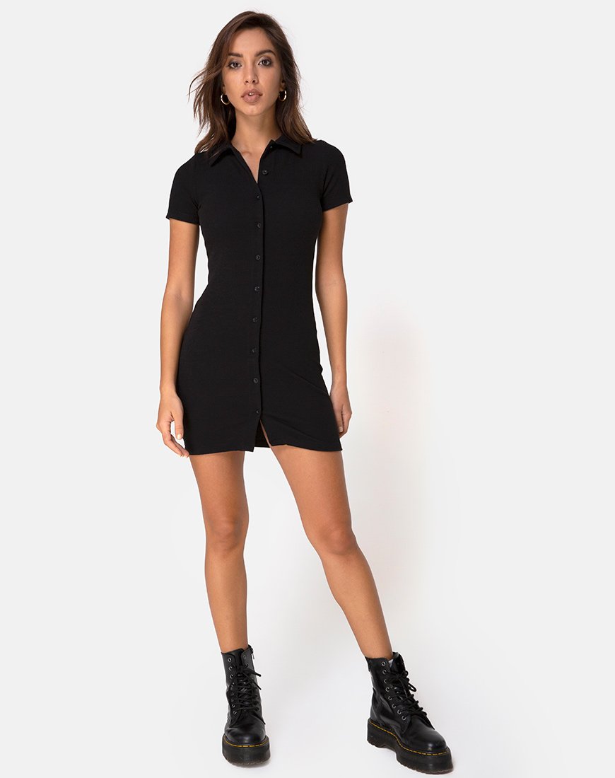 Bild von Kia Kleid aus schwarzer Rippe