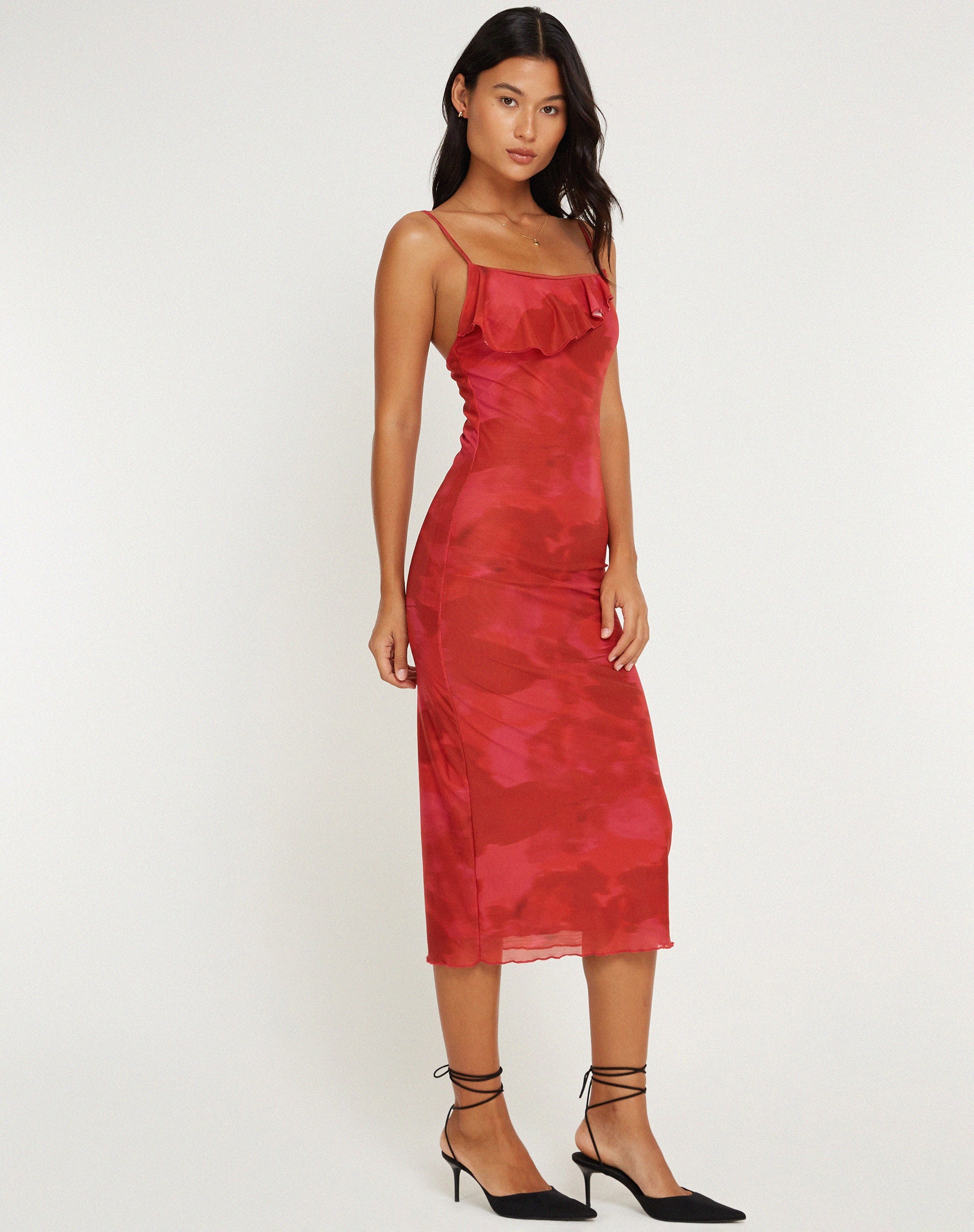 Abbildung von Kilia Midikleid in Watercolour Floral Rot