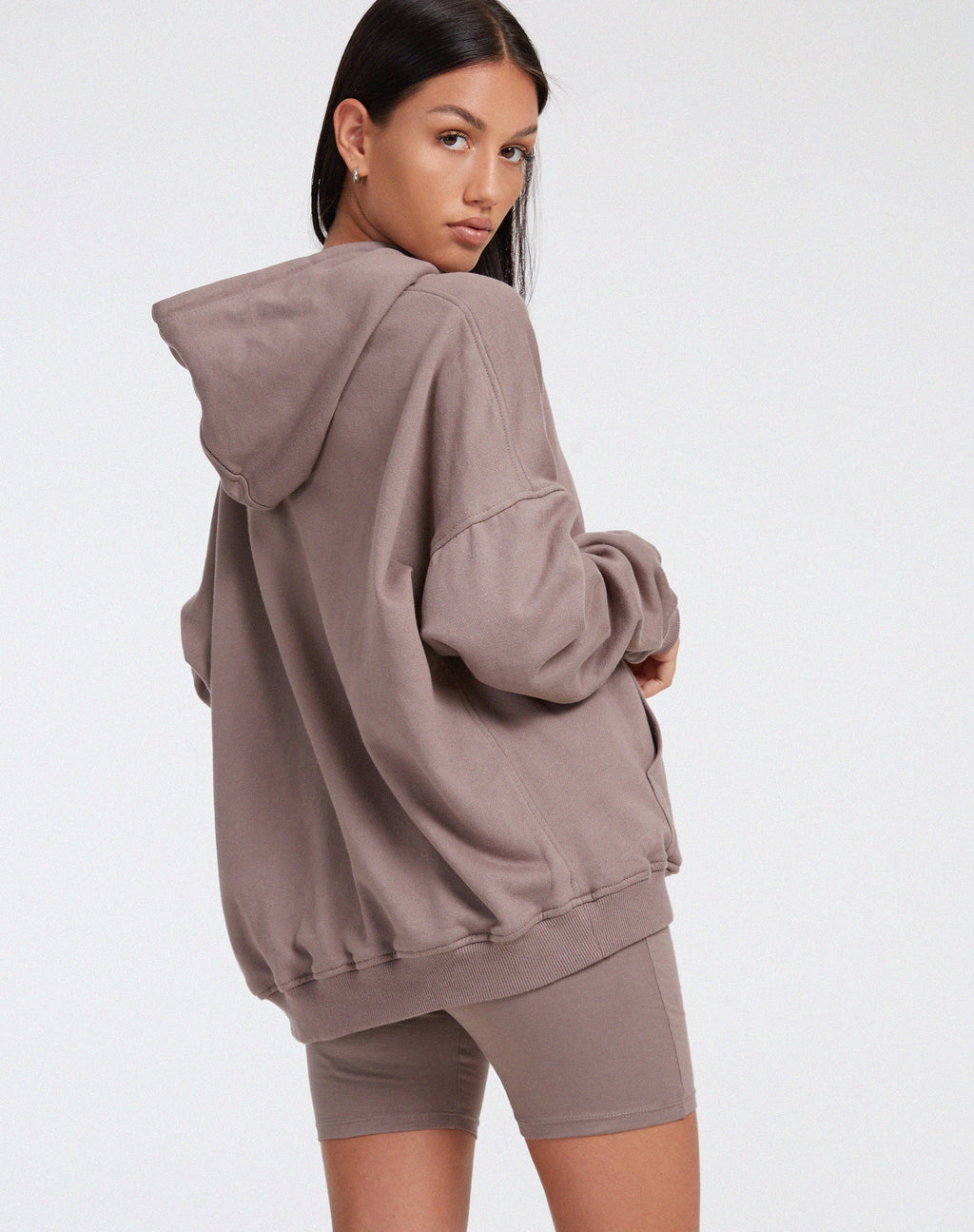 Oversize-Hoodie aus Fleece-Geweih