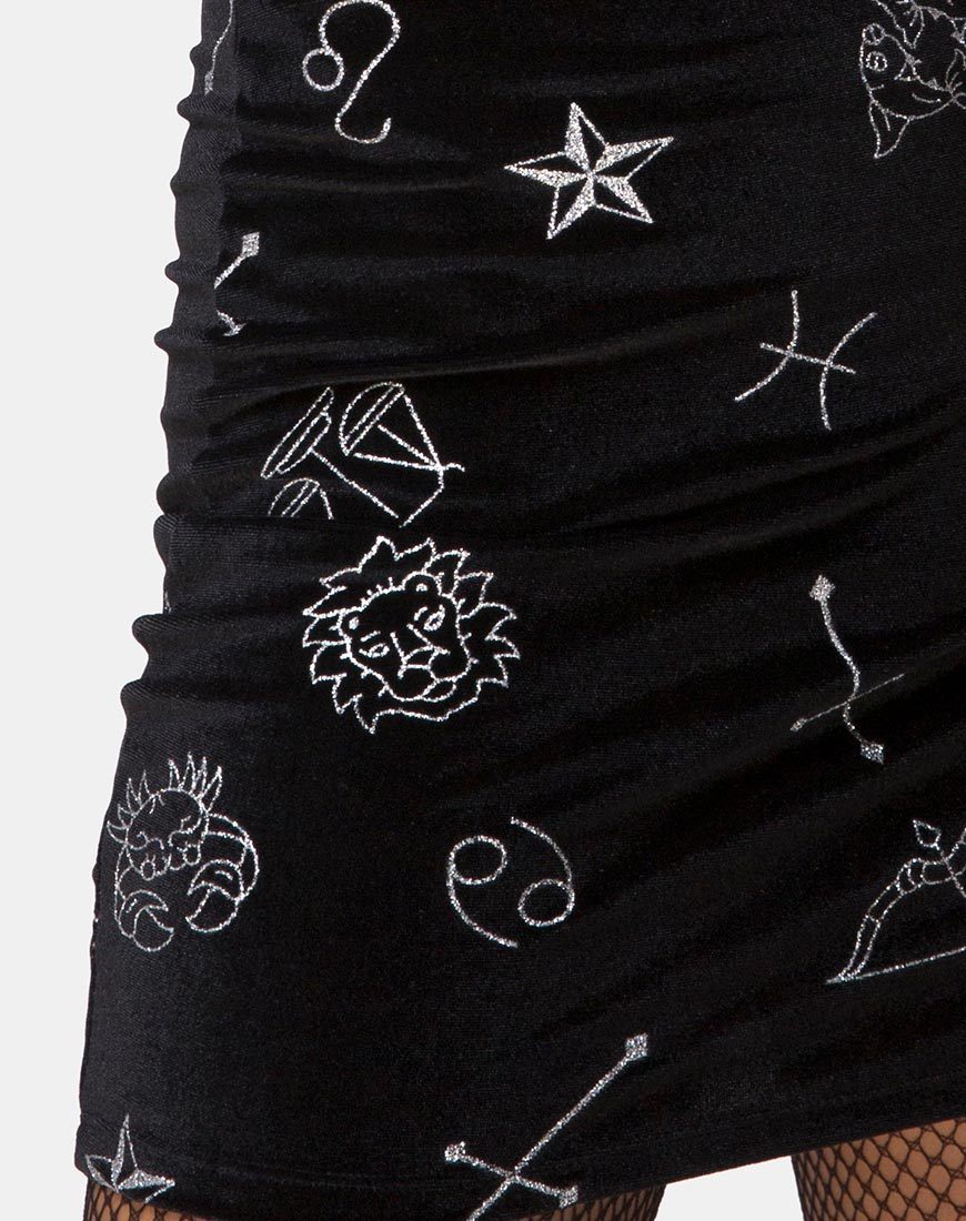 Bild von Kimmy Minirock in Schwarz Medium Astro Glitter
