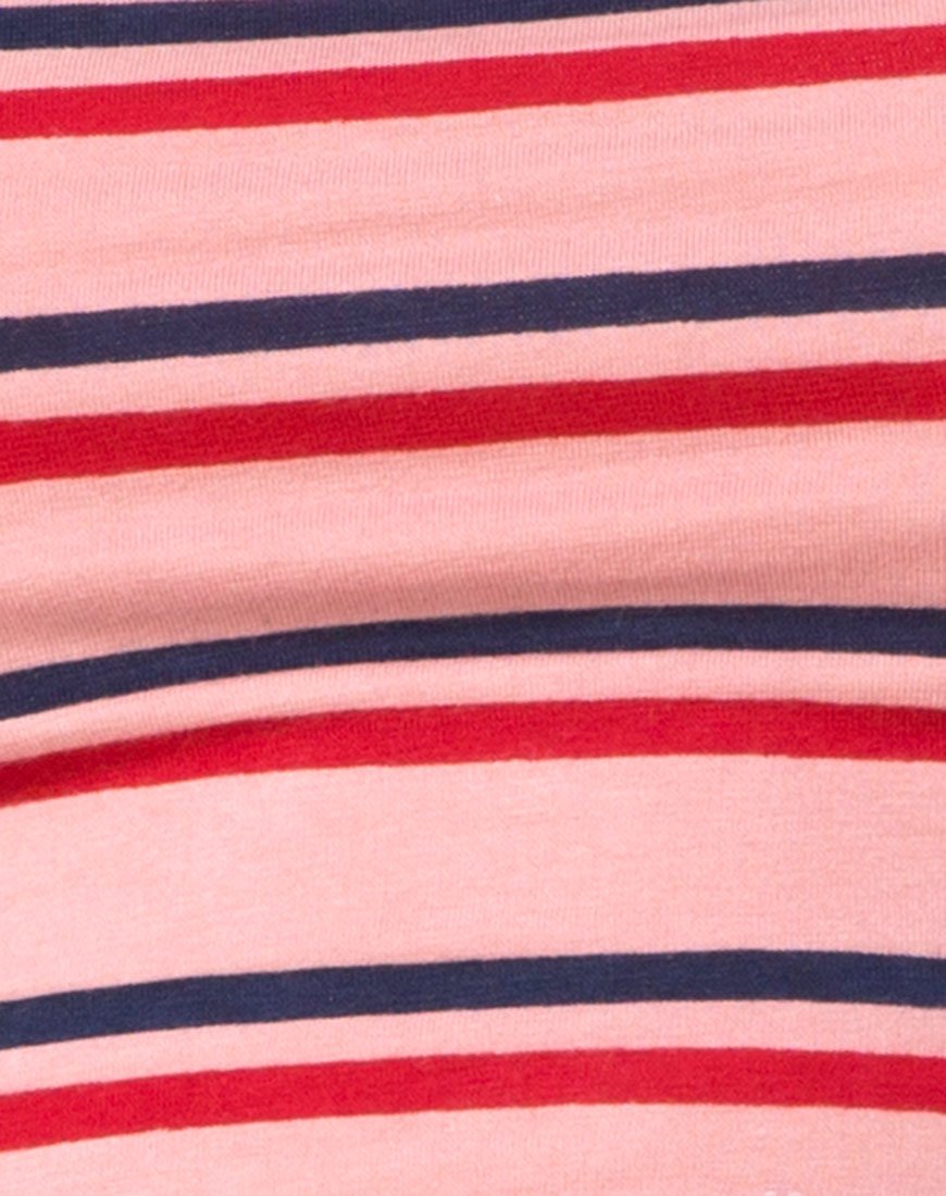 Bild von Fonda Crop Top in 70s Stripe Pink Horizontal