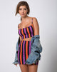 Bild von Kimmy Bodycon Rock in Lila und Orange gestreift
