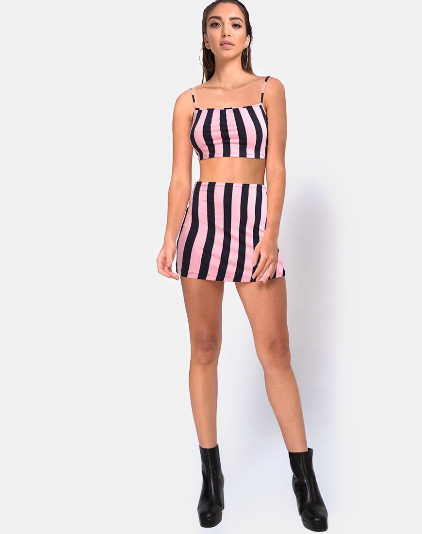 Bild von Kimmy Bodycon Rock in Campbell Stripe