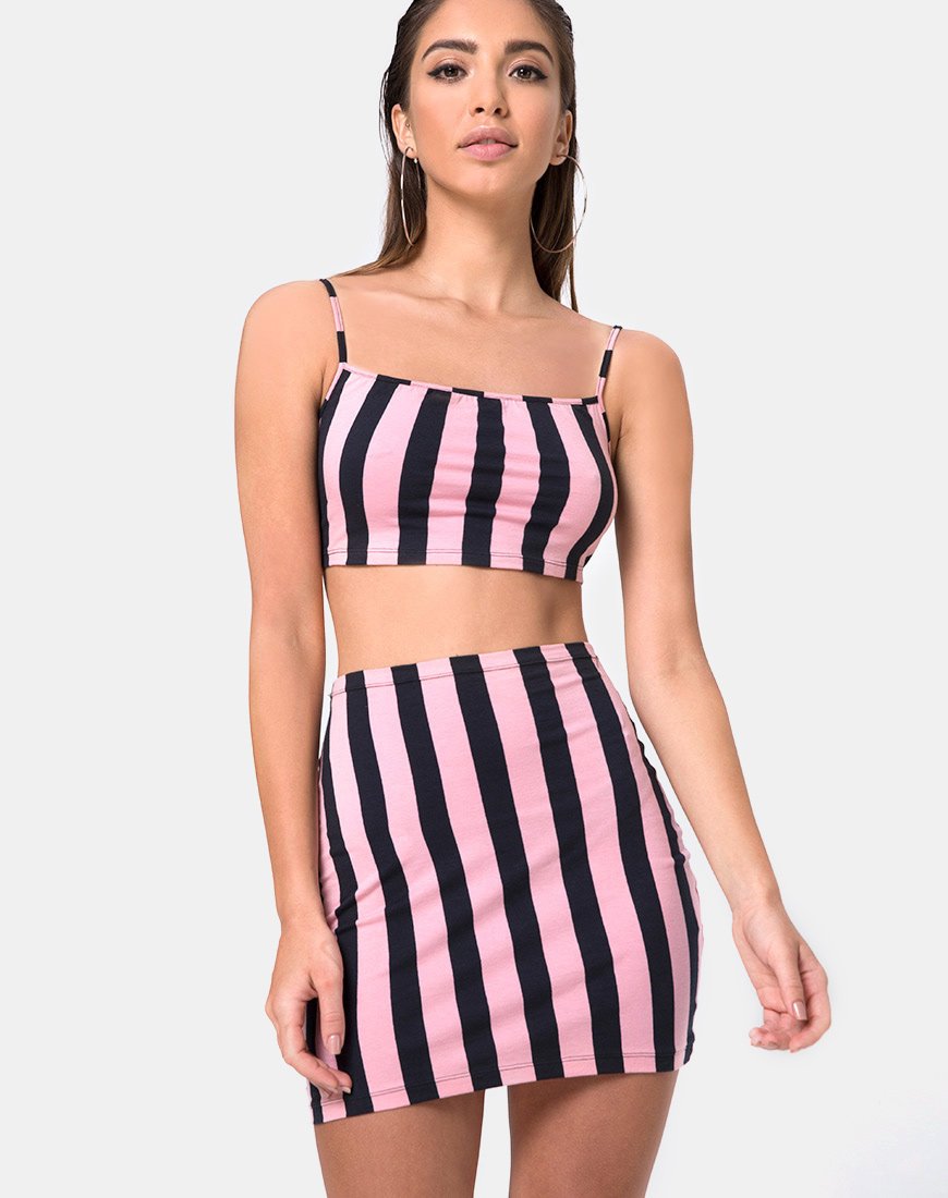Kimmy Bodycon-Rock aus Campbell-Streifen
