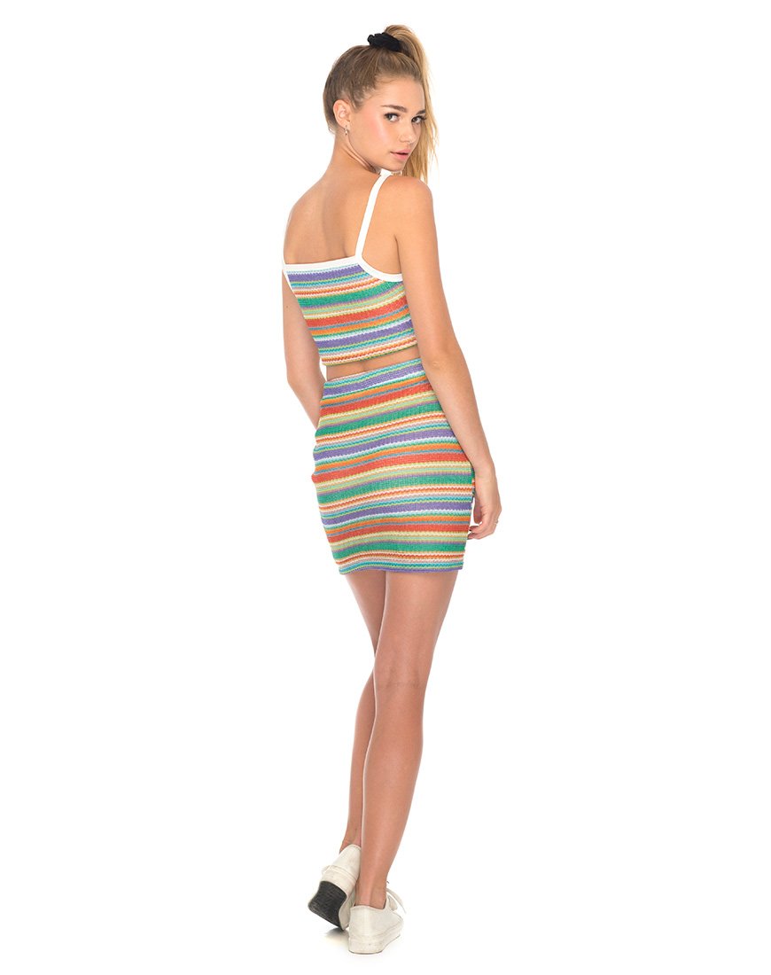 Bild von Kimmy Bodycon-Rock aus Regenbogen-Strick