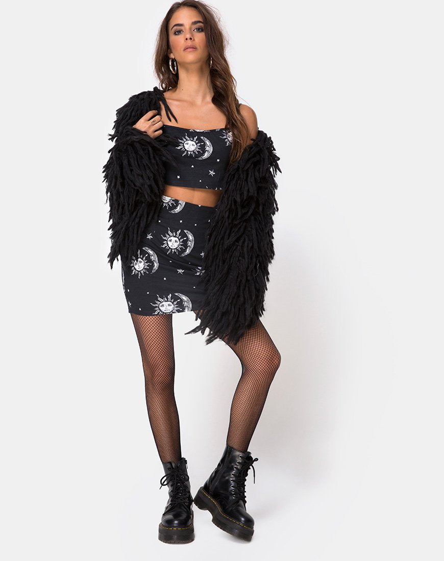 Bild von Kini Crop Top in Sonne Mond Sterne BW
