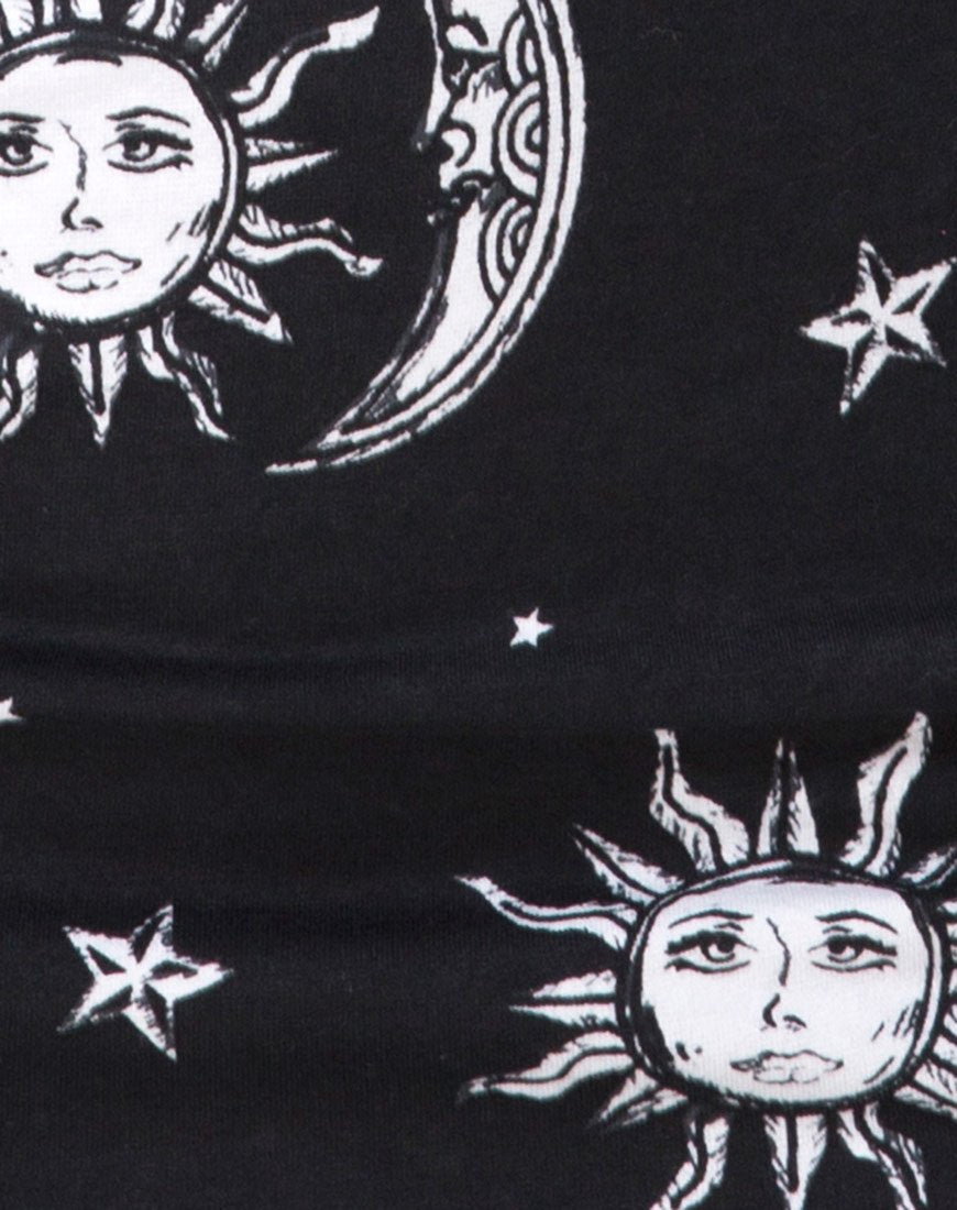 Bild von Kimmy Bodycon-Rock in Sonne Mond Sterne BW