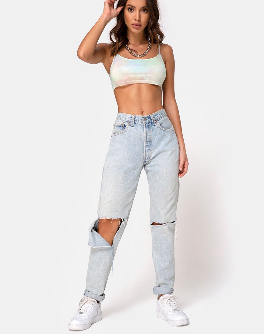 Bild von Kimo Crop Top in Pastell Tie Dye