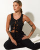 Abbildung des Kinara Tops in Stripe Mesh Black