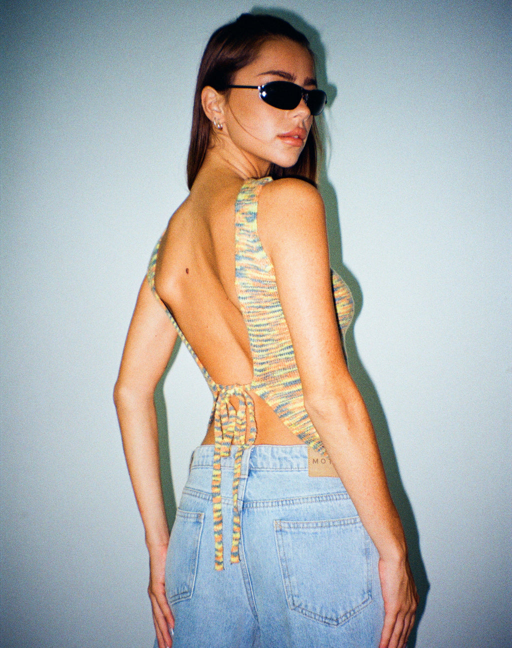 Kinda Vest Top in Mix Space Dye Multi Farbe