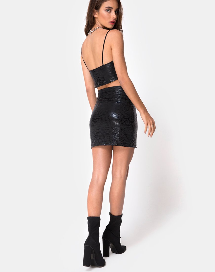 Bild von Kindra Top in Snake Black