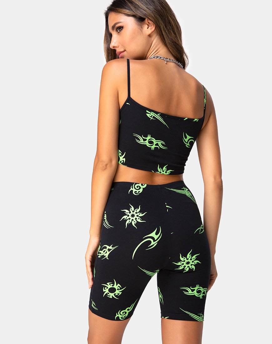 Image of Kini Top in Schwarz mit Tribal-Repeat