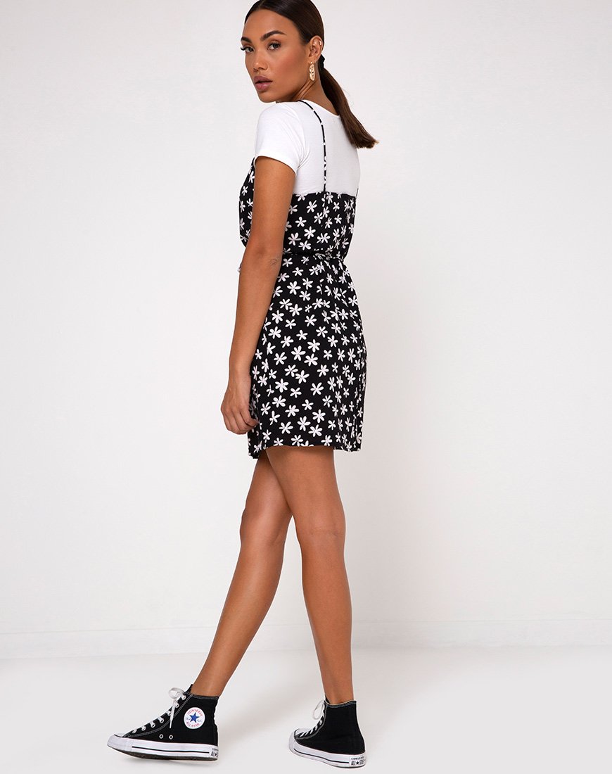 Bild von Kinley Slip Dress in 90s Daisy Schwarz und Weiß