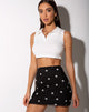Bild von Kinnie Minirock in Schwarz Daisy Embro Weiß