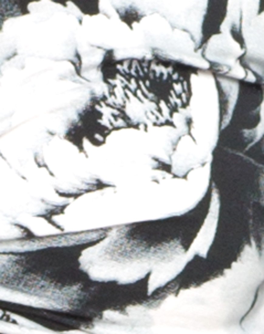 Bild von Motel Kira Twist Front Crop in Tonal Floral Schwarz Weiß