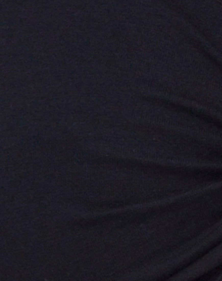 Image of Knotie Langarm-Crop-Top in Schwarz