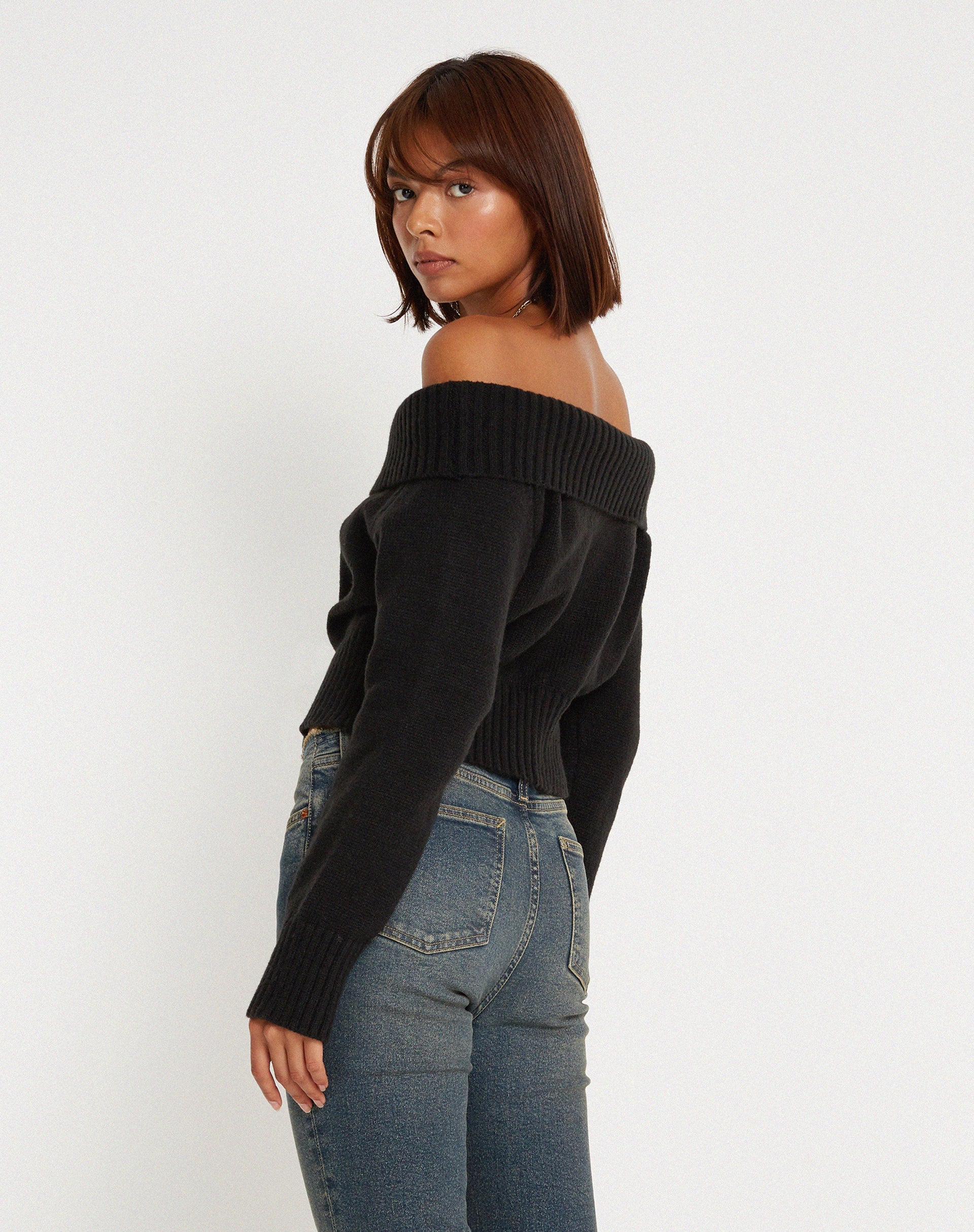 Bild von Koriya Bardot Top in Schwarz