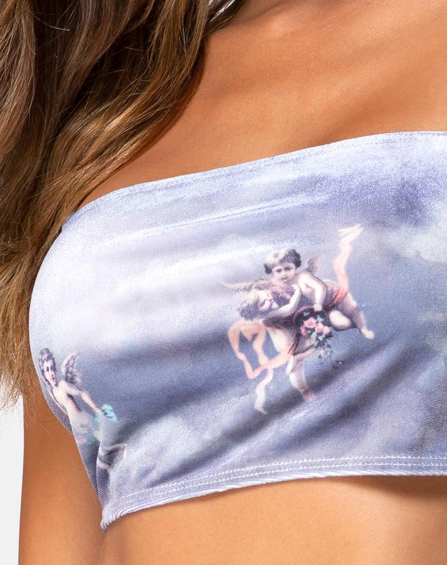 Image of Kozina Crop Top aus Angel Velvet Grau