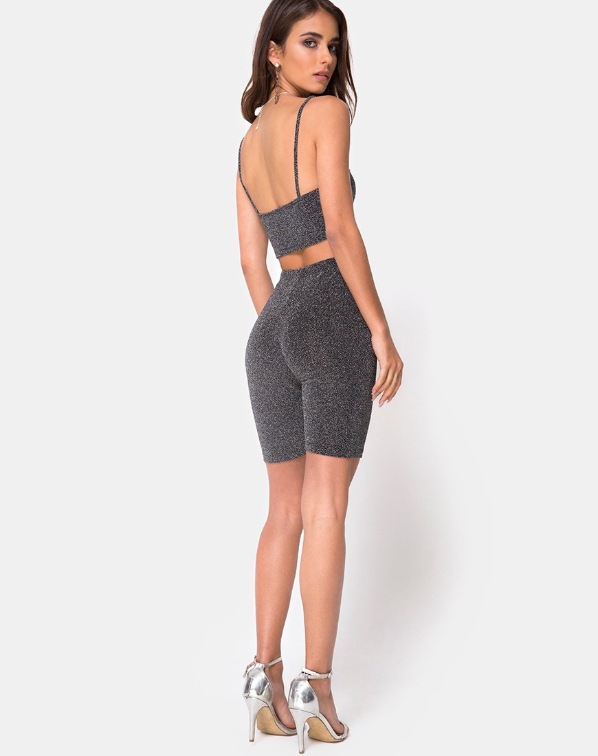 Image of Kozina Crop Top in Silber Glitter