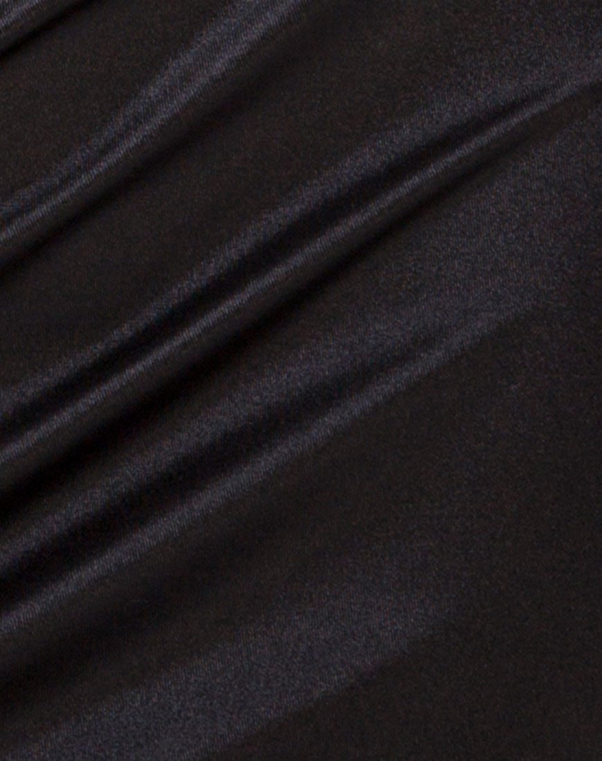 Image of Kozue Minikleid aus Satin Schwarz