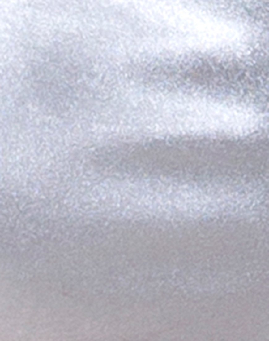 Image of Kozue Kleid aus Satin Icy Silver