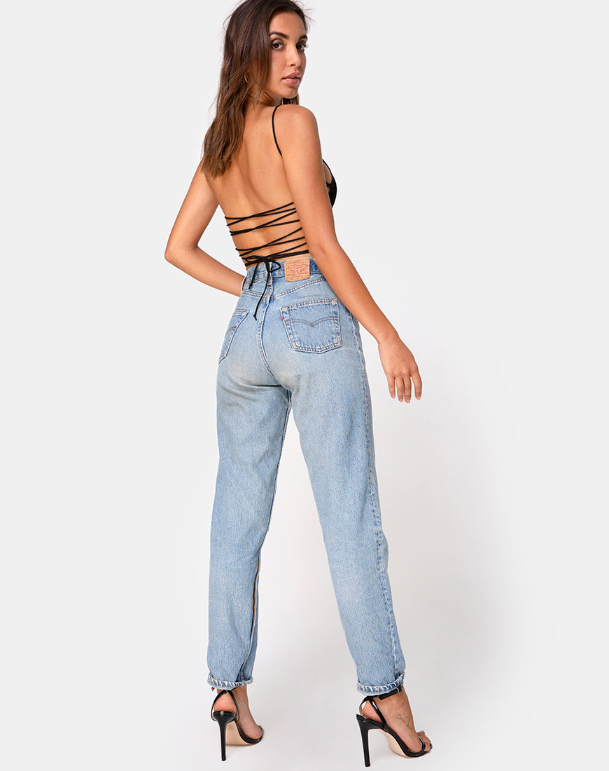 Bild von Ozka Crop Top aus Satin Schwarz