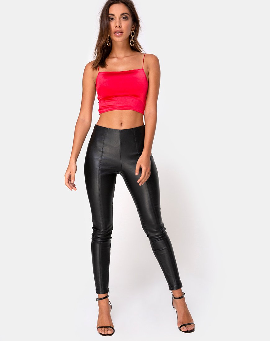 Bild von Ozka Crop Top in Satin Rot