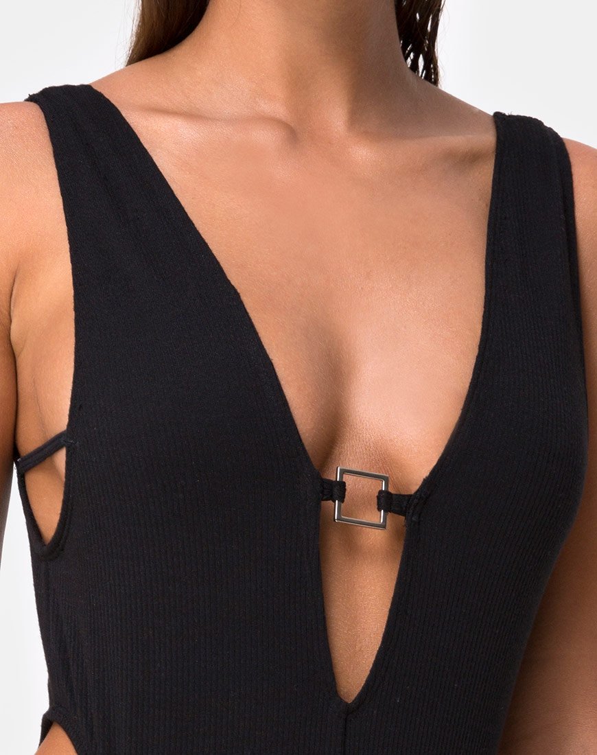 Image of Kristie Badeanzug in Schwarz Mini Rib