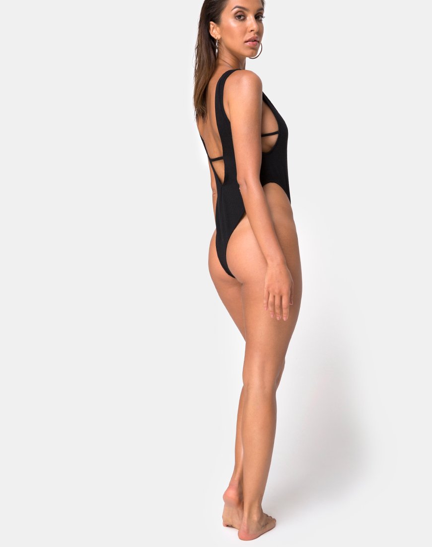 Image of Kristie Badeanzug in Schwarz Mini Rib