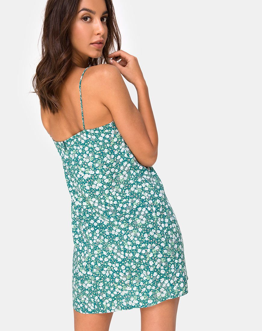 Bild von Kumala Slip Dress in Floral Field Green