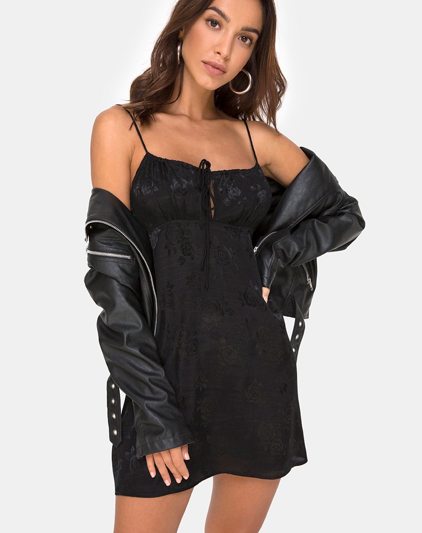 Bild von Kumala Slip Dress in Satin Rose Schwarz