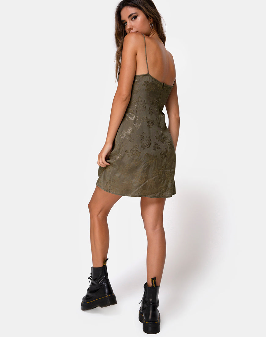 Image of Kumala Slip Dress aus Satin Rose Silber Grau