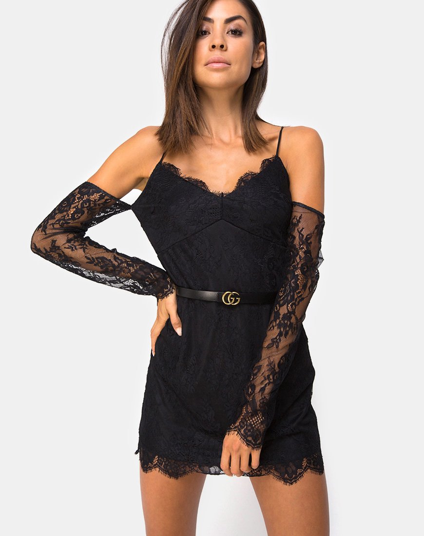Kusakina Kleid aus Spitze Schwarz