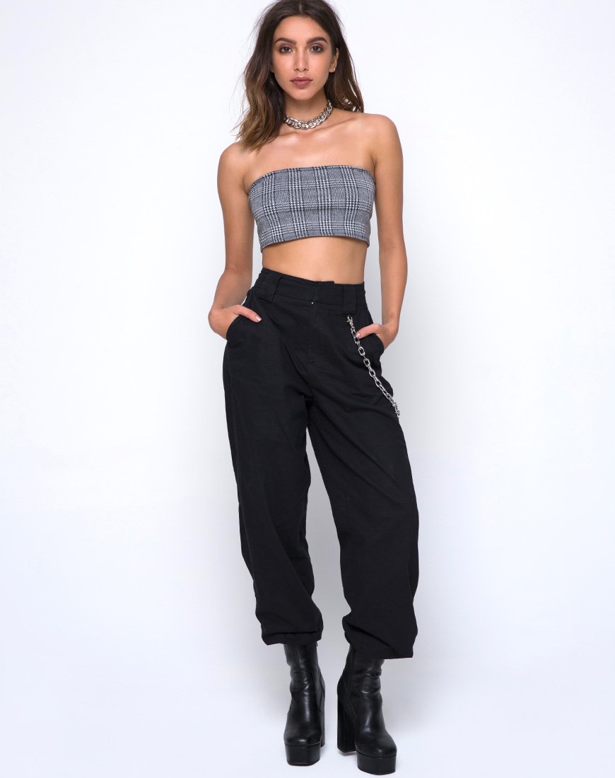 Bild von Kylie Crop Top in Charles Check Grau