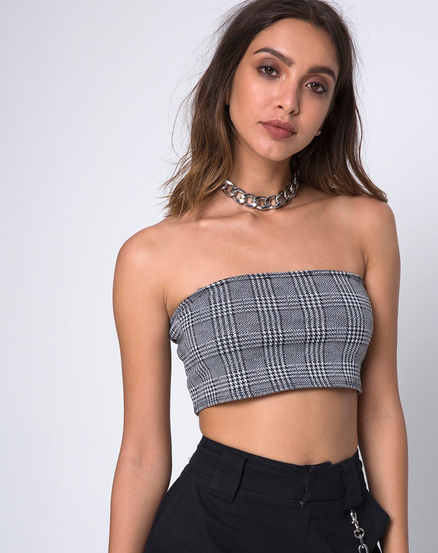 Kylie Crop Top aus Charles Karo Grau