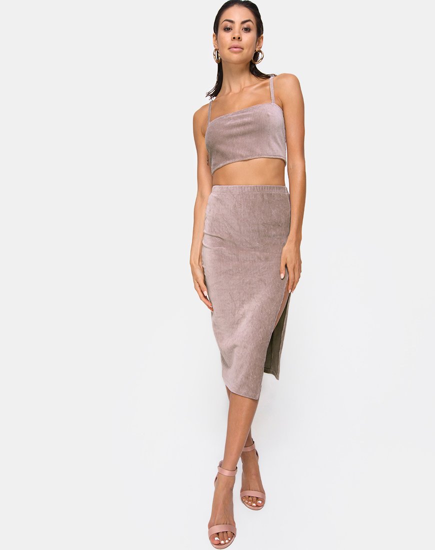 Bild von Kylie Crop Top in Rib Taupe