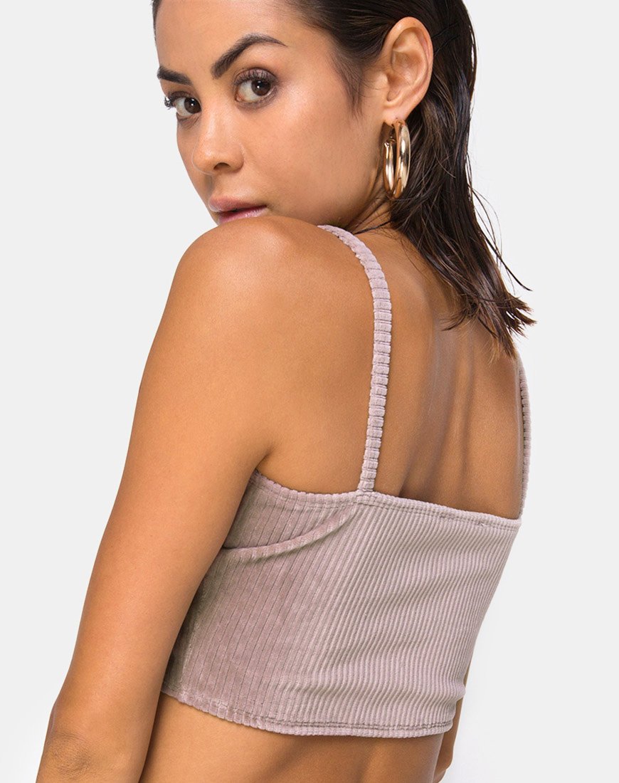 Bild von Kylie Crop Top in Rib Taupe