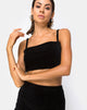 Image of Kylie Top aus Samtripp Schwarz