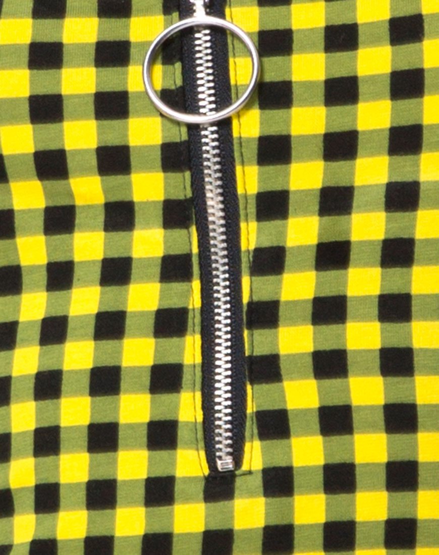 Image of Lahzie Bodycon Kleid in Medium Gingham Gelb