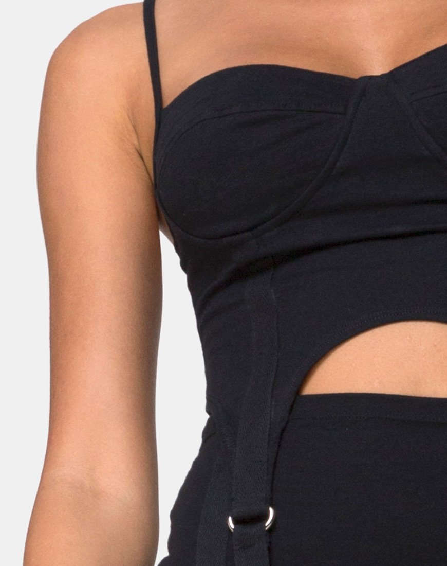 Image of Laing Crop Top aus Lycra Schwarz