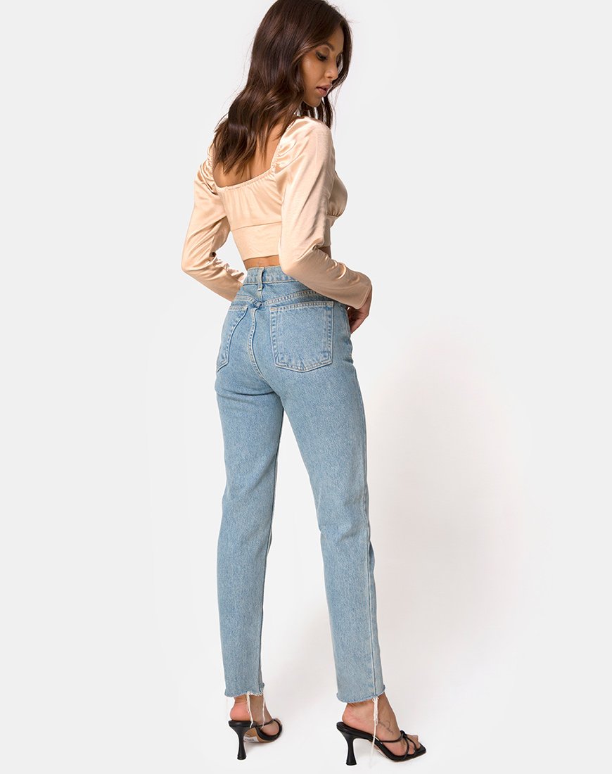 Bild von Laman Crop Top aus Satin Champagner