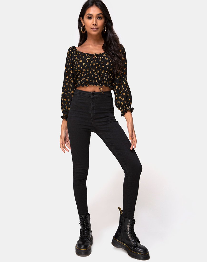 Bild von Lancer Crop Top in Mini Astro Schwarz
