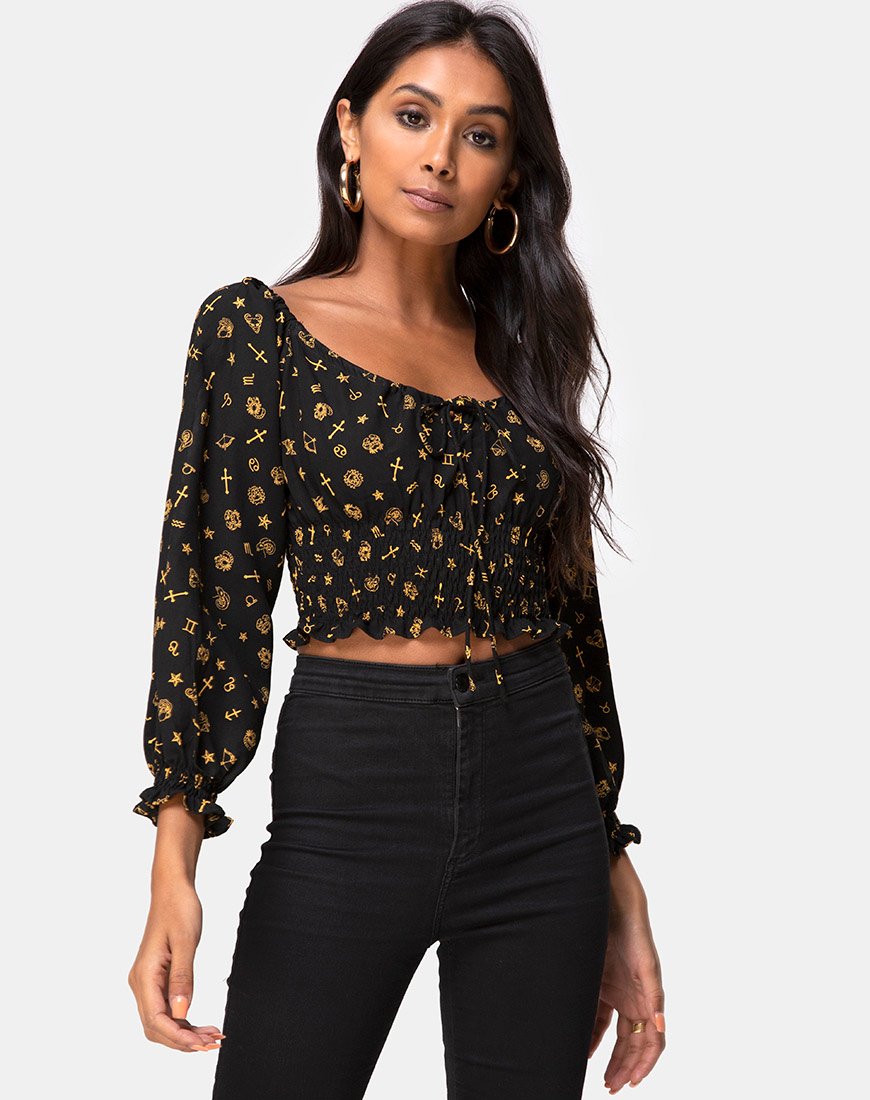 Bild von Lancer Crop Top in Mini Astro Schwarz