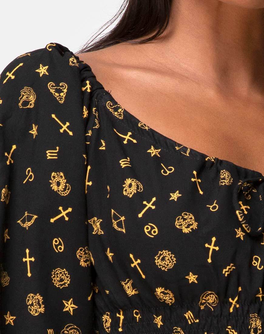 Bild von Lancer Crop Top in Mini Astro Schwarz
