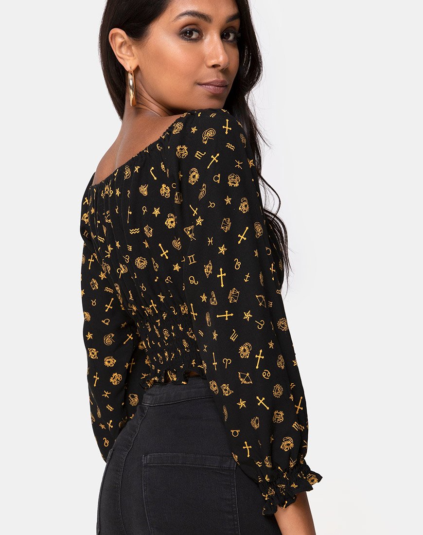 Bild von Lancer Crop Top in Mini Astro Schwarz