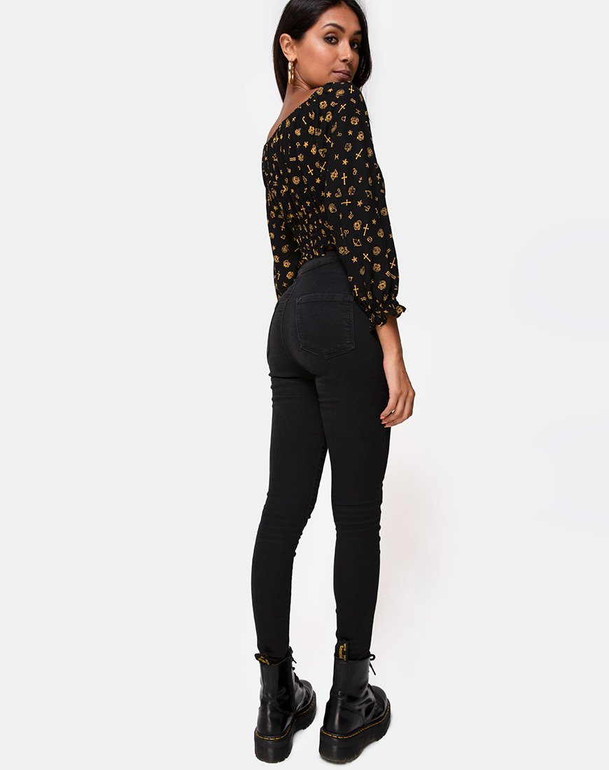 Bild von Lancer Crop Top in Mini Astro Schwarz