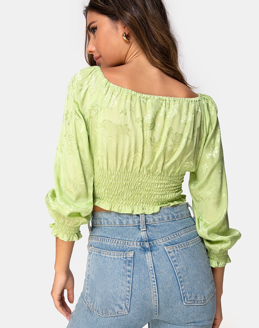 Bild von Lancer Crop Top in Satin Rose Lime