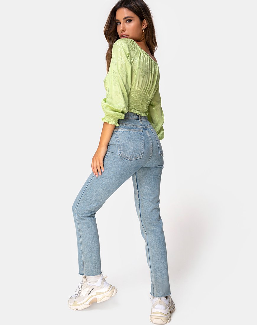 Bild von Lancer Crop Top in Satin Rose Lime