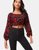 Image of Lancery Top in Roaming Rose Schwarz